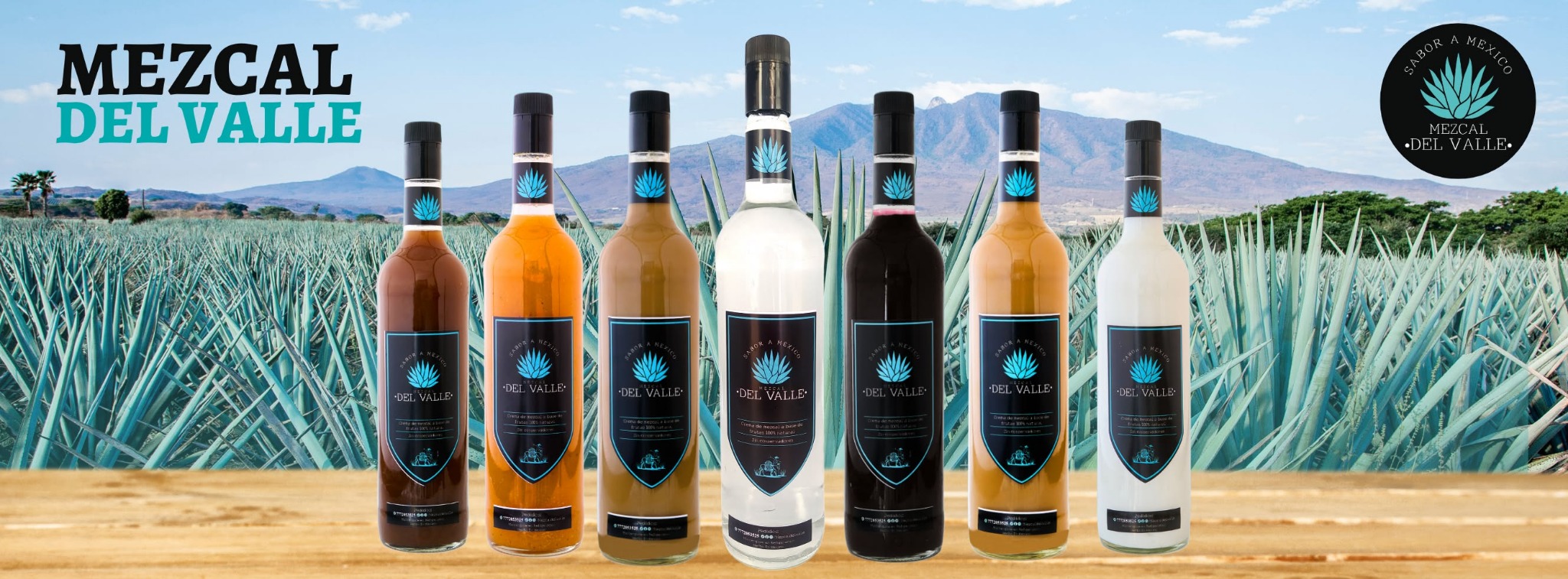 Variedad de botellas Mezcal Del Valle